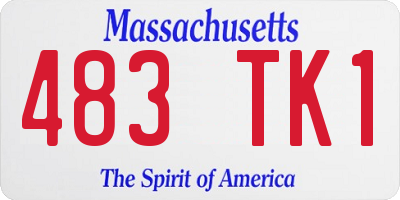 MA license plate 483TK1