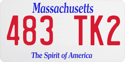 MA license plate 483TK2