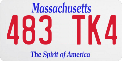 MA license plate 483TK4