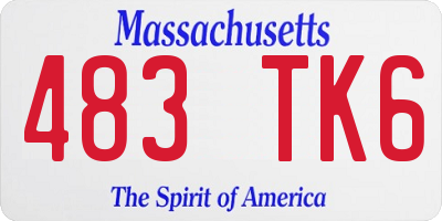 MA license plate 483TK6