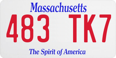 MA license plate 483TK7
