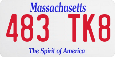 MA license plate 483TK8
