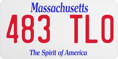 MA license plate 483TL0