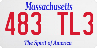 MA license plate 483TL3