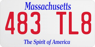 MA license plate 483TL8