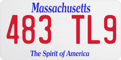 MA license plate 483TL9