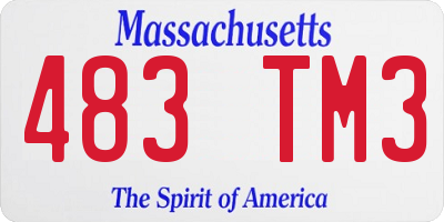 MA license plate 483TM3