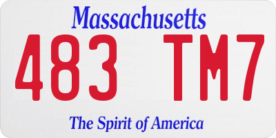 MA license plate 483TM7