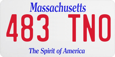 MA license plate 483TN0