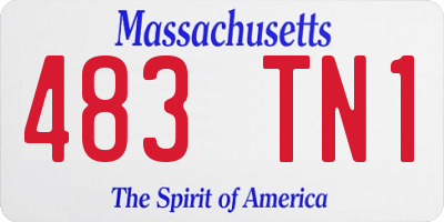 MA license plate 483TN1