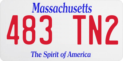 MA license plate 483TN2