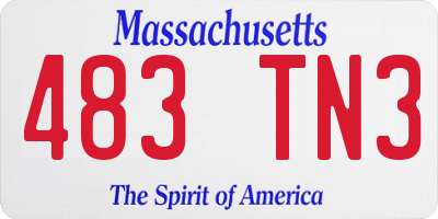 MA license plate 483TN3