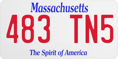 MA license plate 483TN5