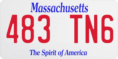 MA license plate 483TN6