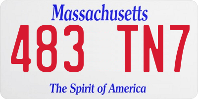 MA license plate 483TN7