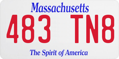 MA license plate 483TN8