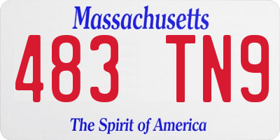 MA license plate 483TN9