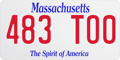 MA license plate 483TO0