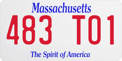 MA license plate 483TO1