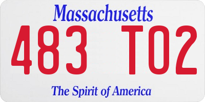 MA license plate 483TO2