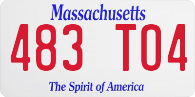 MA license plate 483TO4