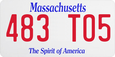 MA license plate 483TO5