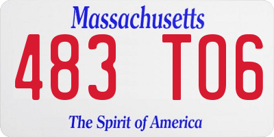 MA license plate 483TO6