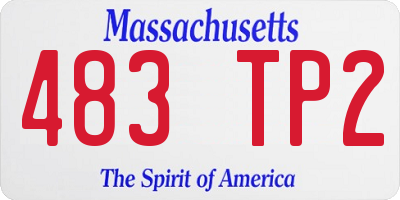 MA license plate 483TP2