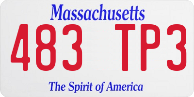 MA license plate 483TP3