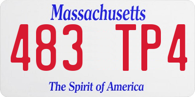 MA license plate 483TP4