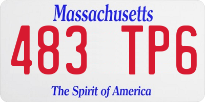 MA license plate 483TP6