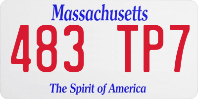 MA license plate 483TP7