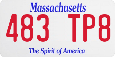 MA license plate 483TP8