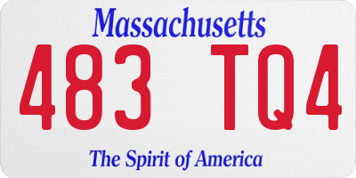 MA license plate 483TQ4