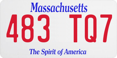 MA license plate 483TQ7