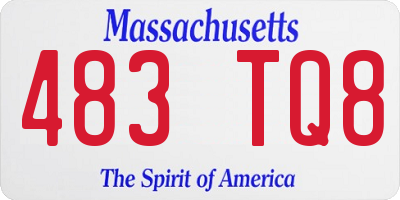 MA license plate 483TQ8
