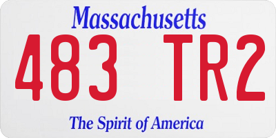 MA license plate 483TR2
