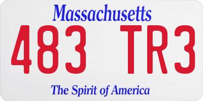 MA license plate 483TR3