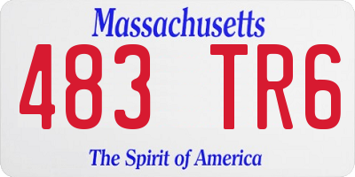 MA license plate 483TR6