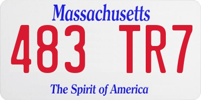 MA license plate 483TR7