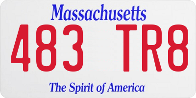 MA license plate 483TR8