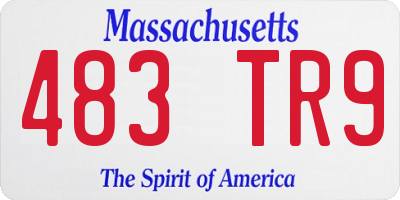 MA license plate 483TR9