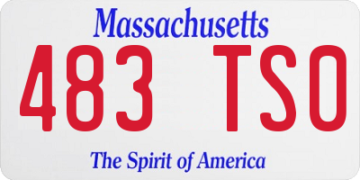 MA license plate 483TS0