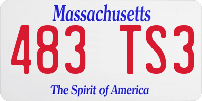 MA license plate 483TS3