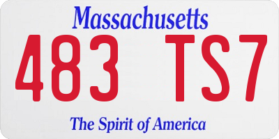 MA license plate 483TS7