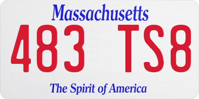 MA license plate 483TS8