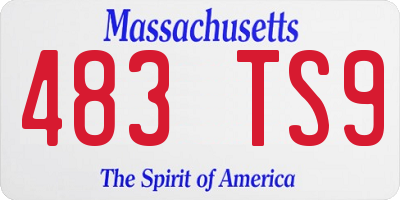 MA license plate 483TS9