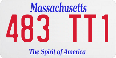 MA license plate 483TT1