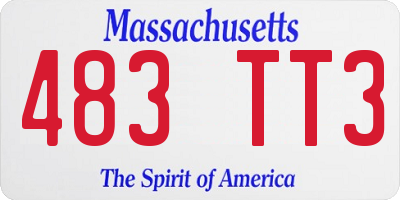 MA license plate 483TT3