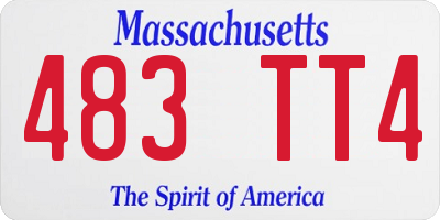 MA license plate 483TT4